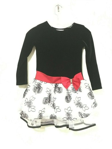 Bonnie Jean Floral Red Waist Ribbon Band Dress Girls Kids Size 6X Stylish - Picture 1 of 9