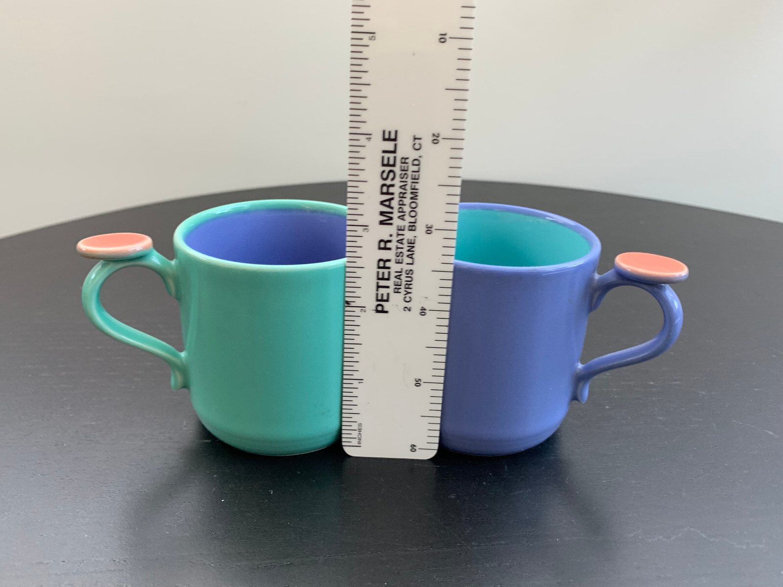 1980s Lindt-Stymeist Colorways Child Mugs x2 Children Thumbprint Vintage RARE