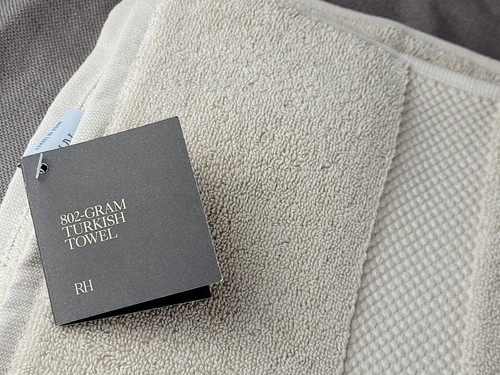 RH 802 Grams 100% Turkish Bath Sheet Towel Color Oatmeal 40 X 70 New W/O Tag - Picture 4 of 4