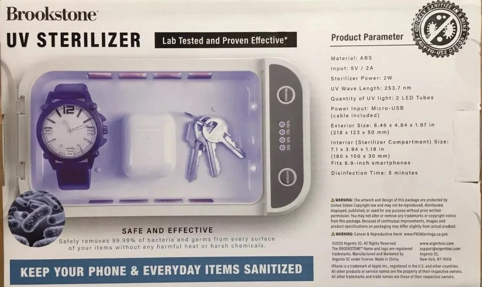Nuevo Brookstone Esterilizador UV Universal Smartphone Cargador iPhone Android Foto 3 de 4