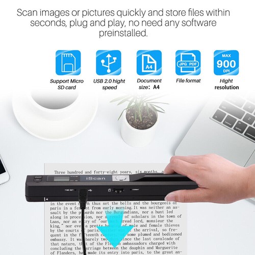Wireless Handheld Portable Document Photo LCD Scanner A4 Color Scanning Scanner - Picture 5 of 9