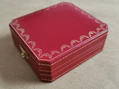 Cartier Vintage rote Leder Manschettenknöpfe Box COT10085 guter Zustand - Bild 6 von 9