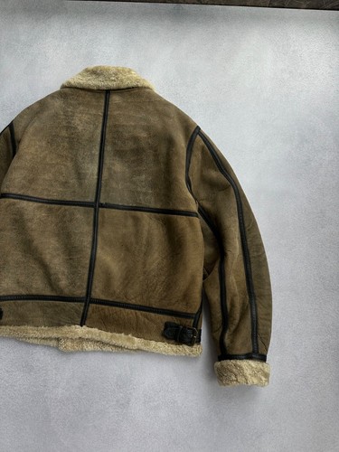 VTG Leonardo Real Sheepskin Fur Pilot Flying Heavy Jacket - Picture 16 of 18