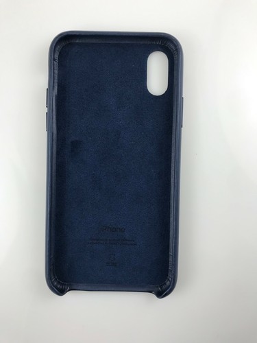 Oryginalne oryginalne autentyczne skórzane etui OEM Apple do iPhone XS X Midnight Blue - Zdjęcie 2 z 9