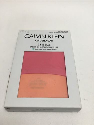 2Pack Calvin Klein Women High-Waist Hipster Underwear Pink&Ornage one size XS-XL - Picture 1 of 3