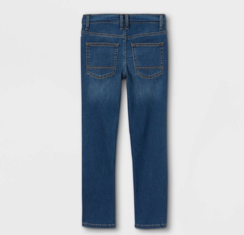Cat & Jack Boys Straight Leg Jeans With Stretch Dark Wash - Size 8 | New! - Picture 2 of 8