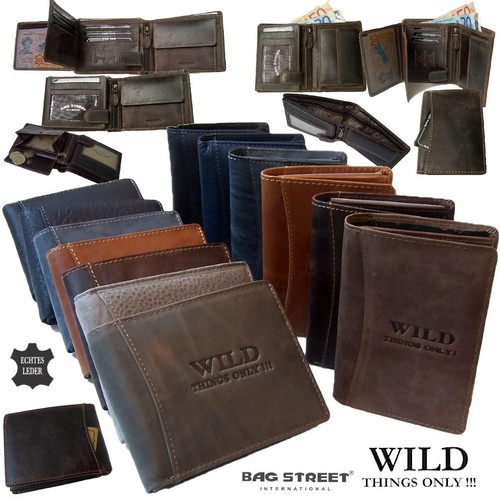 Men's Purse Real Leather Rawhide Wallet Wild Things Wallet PV1 - Picture 1 of 84