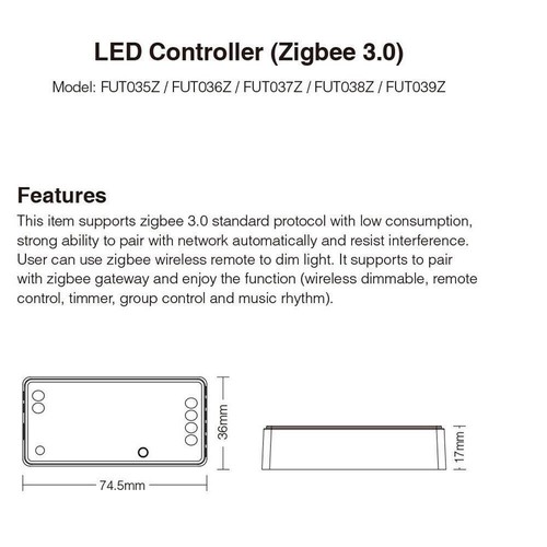 Milight Zigbee 3.0 APP WiFi LED Controlador DIM CCT RGB RGBW RGBCCT LED Tiras - Imagen 3 de 36