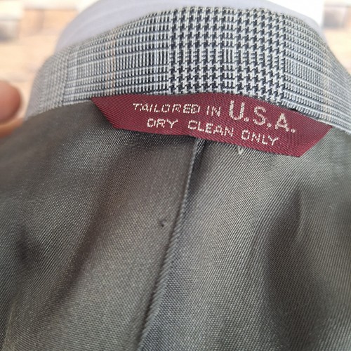 Botany 500 Sport Coat Mens 40L Athletic Fit Double Breasted Gray Plaid - Picture 8 of 9