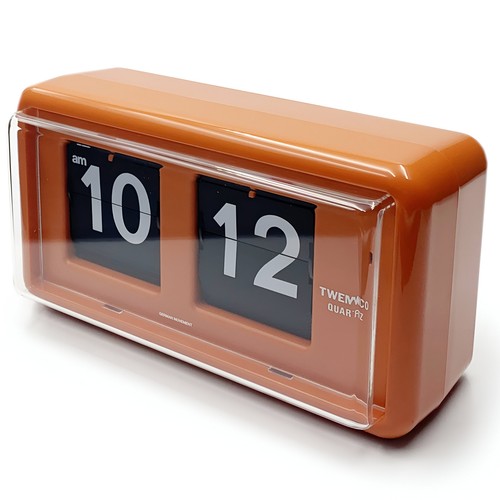 Jadco Wylie Compact Digital Flip Card Wall & Desk Clock, Orange, 20cm