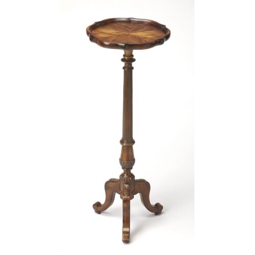 Chinese Oriental Round Brown Ru Yi 5 Legs Plant Stand Pedestal Table cs7710S Chinese Oriental Round Brown Ru Yi 5 Legs Plant Stand Pedestal Table cs7710S