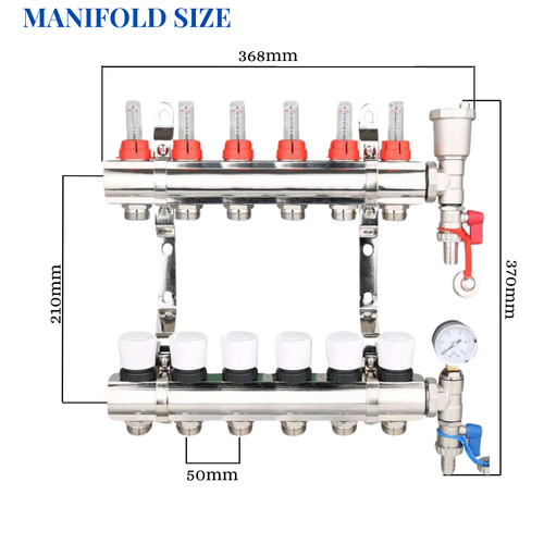 UNDERFLOOR HEATING MANIFOLDS -2-10 PORTS + EUROCONE + UPM3 PUMP PACK - Picture 187 of 248