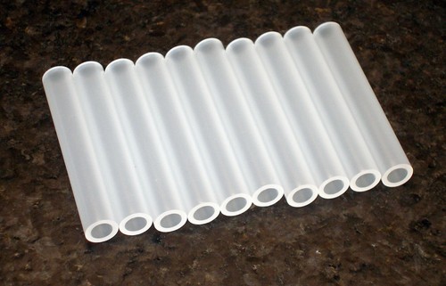 Qty 10 Rigid Polypropylene Tubing, 3/8" OD x 1/4" ID x 2.5" L, Plastic Tube Pipe - Picture 2 of 12