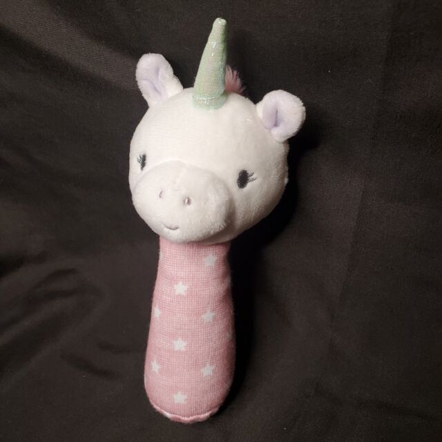 Ingenuity Premium Soft Unicorn Plush Handheld 7" Rattle Baby Infant Pink White Ingenuity Premium Soft Unicorn Plush Handheld 7" Rattle Baby Infant Pink White