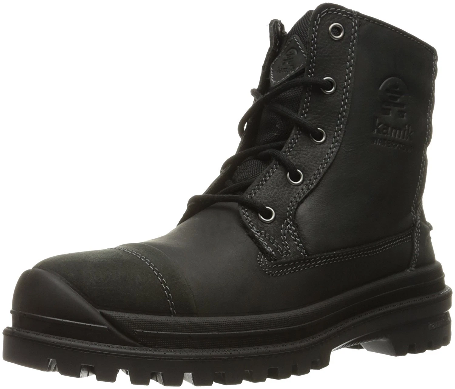 Men's Kamik Griffon Lace Up Cap Toe Waterproof Warm Snow Boots Black