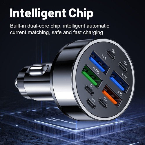Chargeur Voiture Rapide 9en1 avec 4 Ports USB et PD Type C pour Appareils de Cha - Photo 7 sur 12