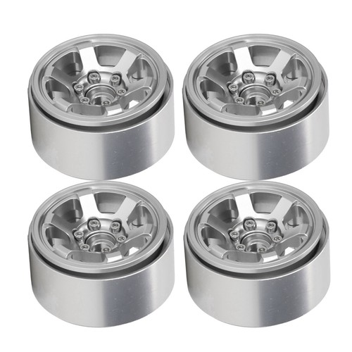 (Silber) 4 Stück 1,9 Zoll RC Beadlock Radnaben Aluminiumlegierung CNC RC Rad R CH - Bild 12 von 23