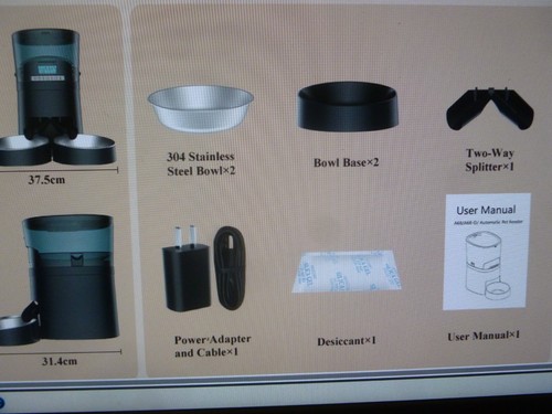 Automatic Cat Feeder for 2 Cats/Dogs, 6 Meal Portion Control, Timer Feeder, + - Picture 2 of 4