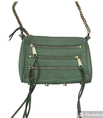 Rebecca Minkoff Seafoam Green 5 Zip Mini Crossbody Bag Purse Rebecca Minkoff Seafoam Green 5 Zip Mini Crossbody Bag Purse
