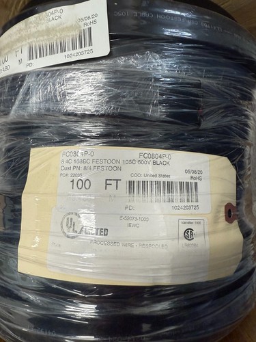 FESTOON 8/4C 105C 600V SCHWARZ KABEL - Bild 1 von 2