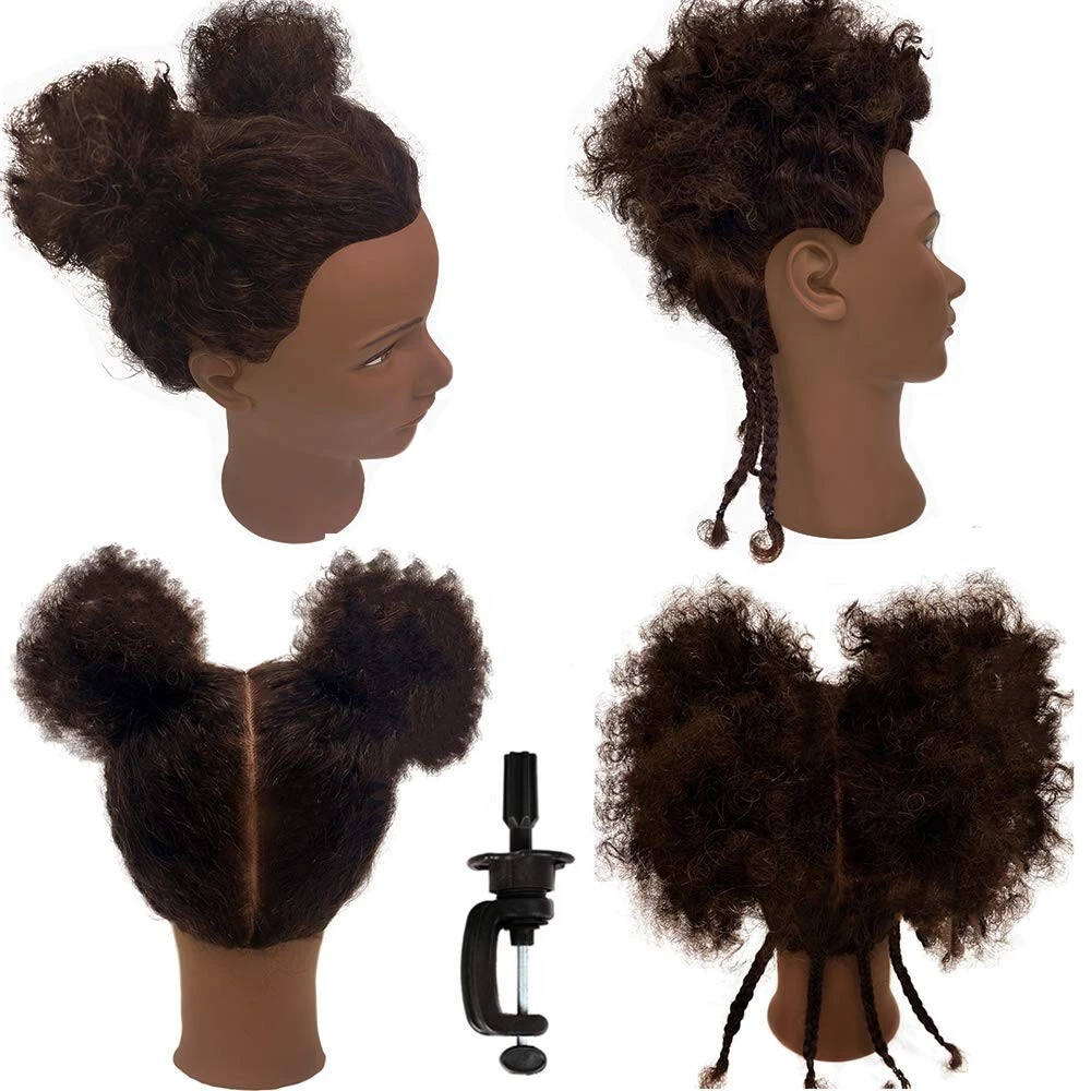 duhgbne african american mannequin head real hair manikin head for