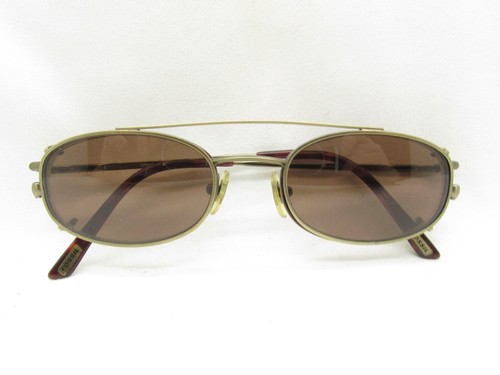 FOSSIL COMET P1X OVAL SPORTS WRAP GOLD CLIP-ON SUNGLASSES 50-19-140 118207 - Picture 14 of 16