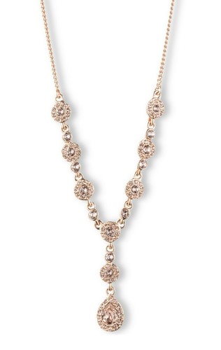 Givenchy Multi-Crystal Y-Neck Necklace Rose Gold - Picture 2 of 7