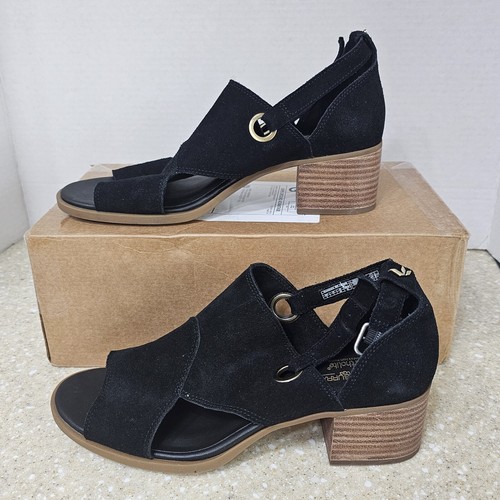 Koolaburra UGG Kaiah Black Ortholite Block Heel Open Toe Sandals Women's Size 9 - Picture 1 of 12