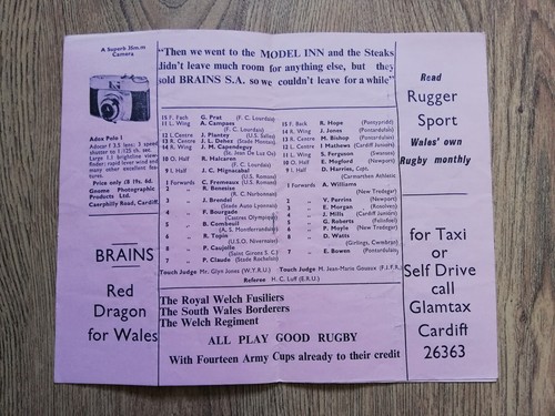 Wales Schools \ Youth \ Students Rugby Union Programmes 1946 - 2006 - Picture 53 of 89