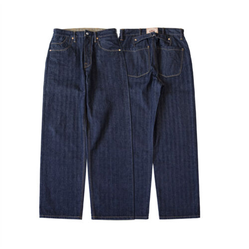 Red Tornado Herren Retro Jeans 15oz Fischgrät Loose Straight Fit Hose Selvedge - Bild 1 von 19