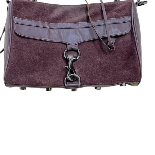 Rebecca Minkoff Large Mac Handbag Wine Red Suede Leather Chain Crossbody Bag - Picture 4 of 16
