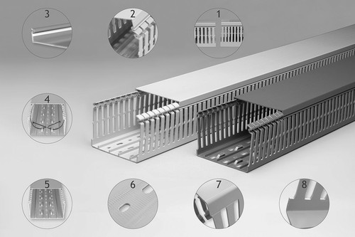 24 Sets - 1 Zoll x 1,5 Zoll x 2 m graue Verdrahtungskanäle und Abdeckungen mit hoher Dichte - UL/CE/CSA - Bild 2 von 5