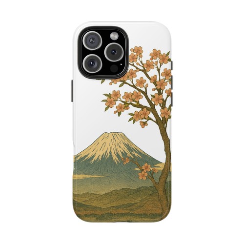 Cute Japanese Mount Fuji Cherry Blossom Tough Phone Case, Outdoor Lovers Gift, - 第 9/97 張圖片