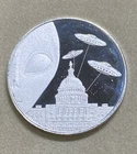 Scarce 1 Oz Silver .999 UFO'S Aliens & Space Crafts Over White House UFO Coin