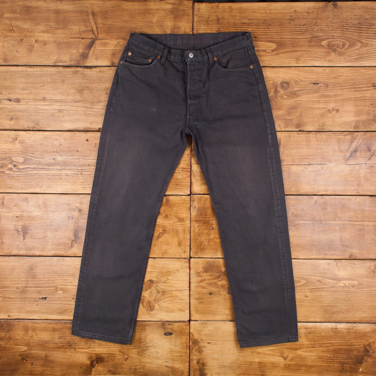 Vintage Levis 501 Jeans 33 x 32 Dark Wash Straight Grey Red Tab Denim
