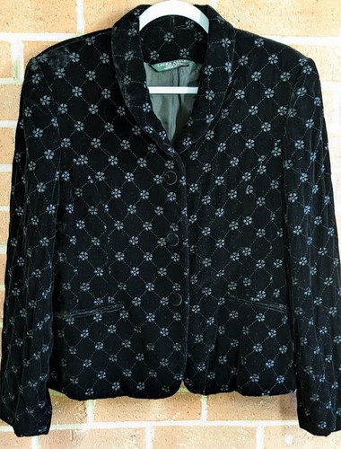 Veste femme Laura Ashley 14 brodée soie mélangée velours matelassé luxe silencieux - Photo 2/10