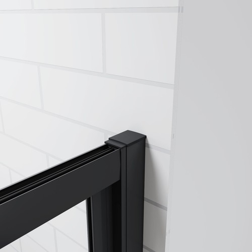 Bathroom Matt Black Bi Fold Shower Enclosure Shower Door Screen Safety Glass 5mm - Picture 10 of 16