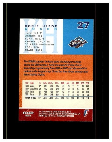 2001-02 FLEER ULTRA WNBA BASKETBALL YOU PICK SEE SCANS .99 UNLIMITED SHIPPING - Picture 39 of 197