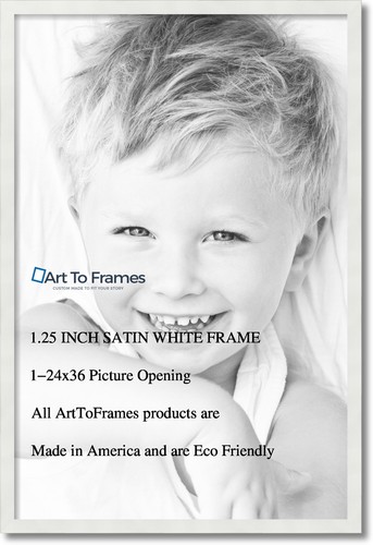 ArtToFrames 1.25" Custom Poster Frame  Satin White 3966 Large - Picture 5 of 7