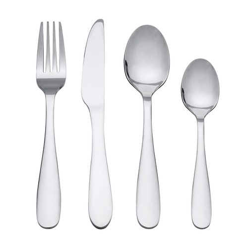 24-Piece Stainless Steel Flatware Set Service for 6 Silverware Set 24 Pc Kitchen - Picture 2 of 9