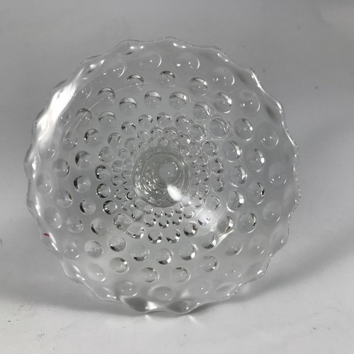 Vtg DUNCAN MILLER GLASS "OLD HOBNAIL" CANDLE HOLDER 3.5" Flat #118 UV Reactive - Picture 6 of 9