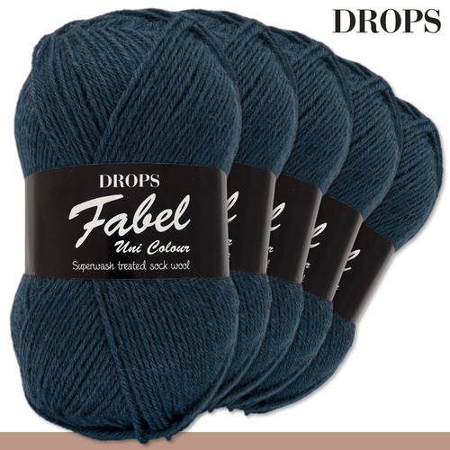 Drops 5 x 50 g Fabel Sockenwolle Schurwolle Garn Stricken Häkeln 55 Farben - Picture 29 of 108