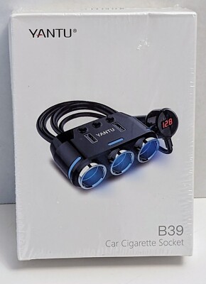YANTU B39 3 Socket Corded Car Cigarette Lighter with LED Voltage Monitor  Sealed