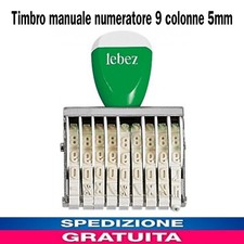 Timbro Numeratore manuale per tamponi a Cifre 9 Colonne Caratteri Altezza 5mm.