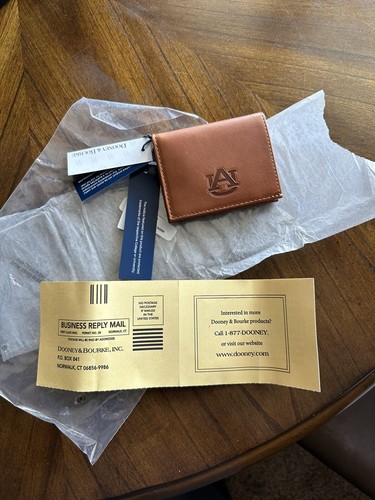 Dooney & Bourke Auburn Tigers Men Florentine Billfold Wallet New! Rare!