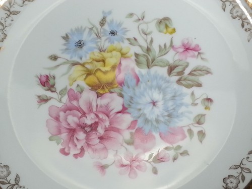 Vintage Antik Bareuther Germany Bavaria 11" Schale Blumen überbacken rund - Bild 4 von 8