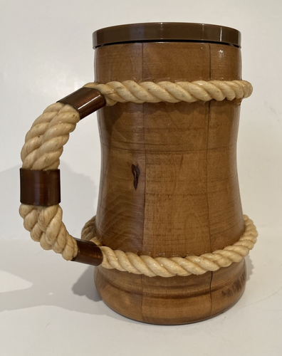 Vintage Phi Mu Delta Wooden Mug Beer Stein Cup Pencil Holder RARE - Picture 6 of 16