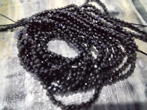 Obsidiana natural, 2 mm redonda, facetada, aproximadamente 200 piezas - Imagen 3 de 4