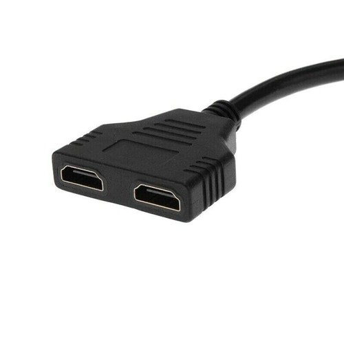 HDMI Male To Dual Female 1 Input 2 out Splitter Adapter Cable 4K For HDTV LCD TV - Picture 5 of 8