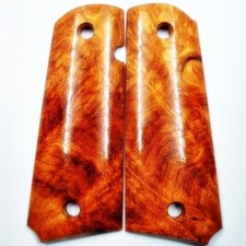 New COLT 1911 Full Size KIMBER Exotic Afzelia Burl Wood Grips Handcraft 133